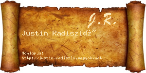 Justin Radiszló névjegykártya